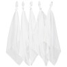 Lot de 5 langes unis blancs