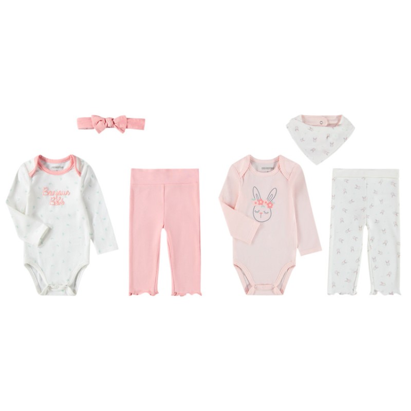 Lot de 2 ensembles 3 pièces interchangeables pour bébé fille