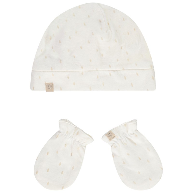 Ensemble bonnet + moufles imprimé fantaisie pour bébé