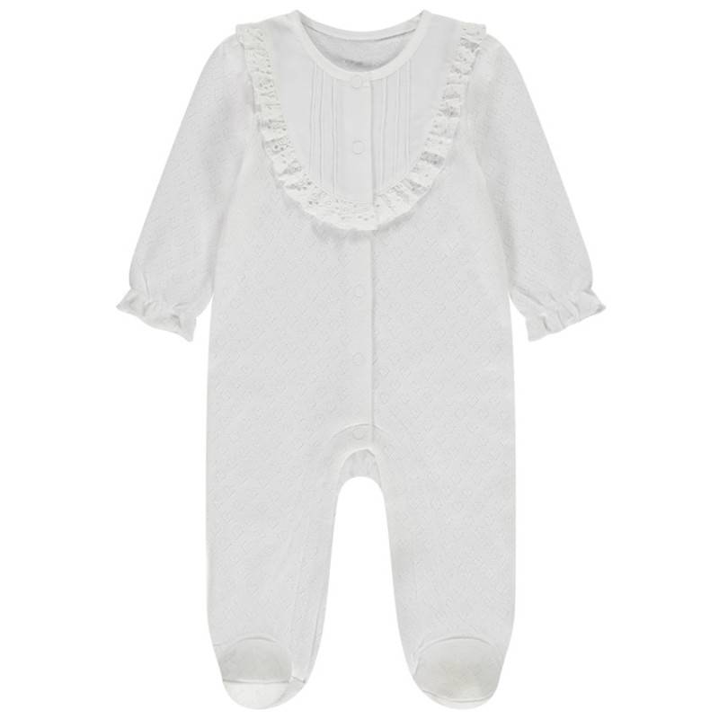 Dors-bien en maille pointelle cœurs pour bébé fille
