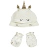 Ensemble bonnet + moufles Licorne pour bébé fille