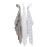 Lot de 3 langes en coton motif oiseaux Feather