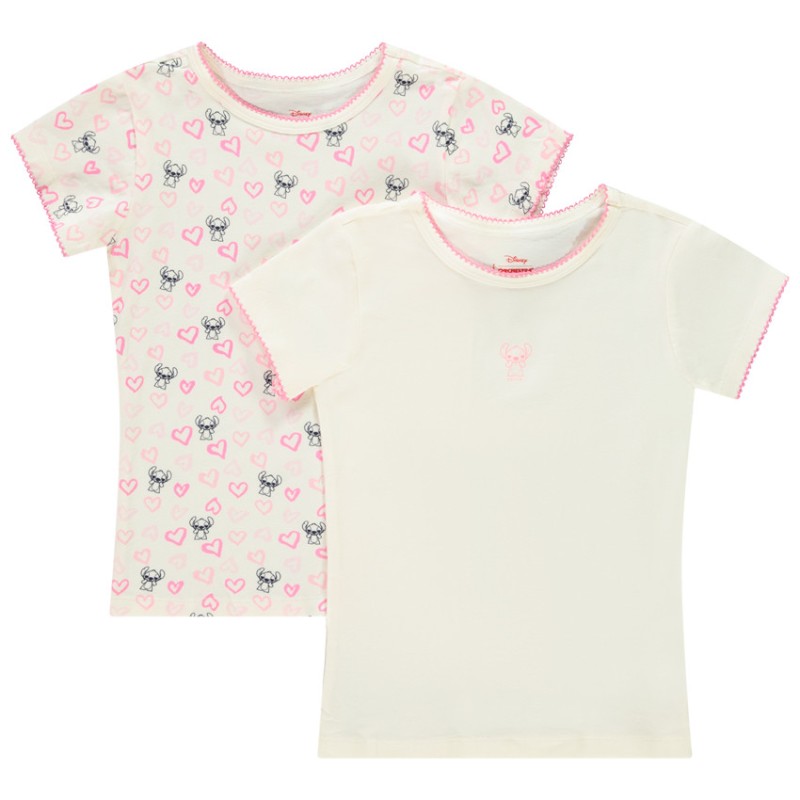 Lot de 2 maillots de corps manches courtes Stitch Disney fil