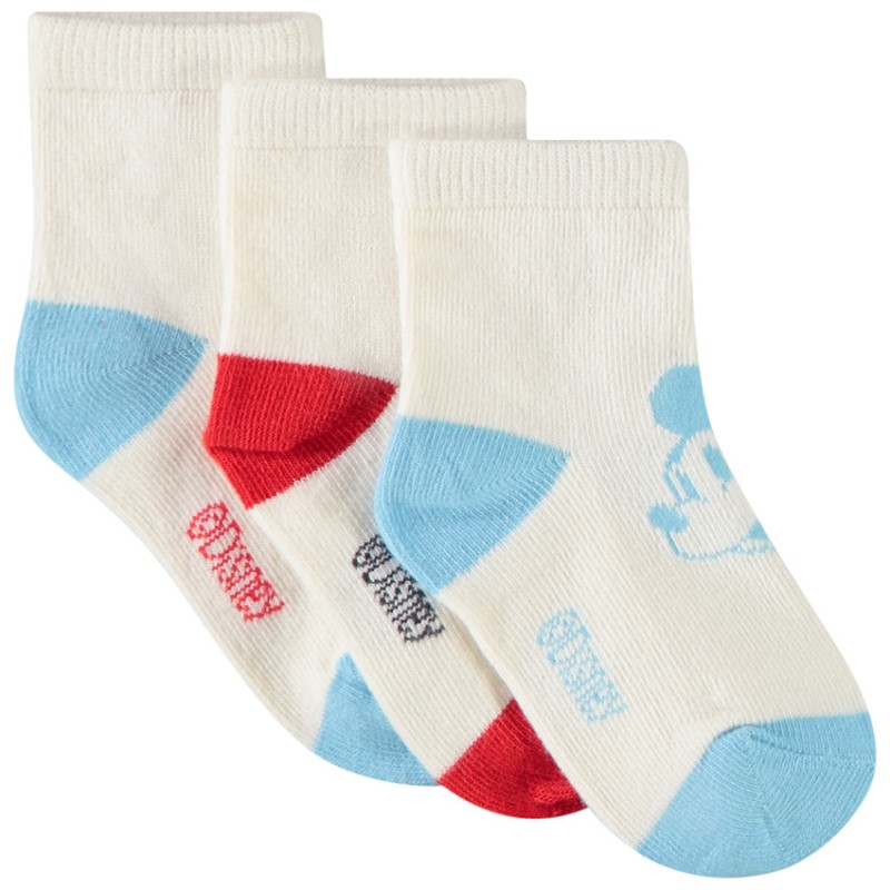 Lot de 3 paires de chaussettes courtes Mickey Disney pour bé