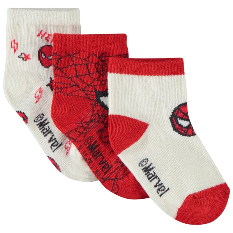 Lot de 3 paires de chaussettes courtes Spider Man pour bébé 