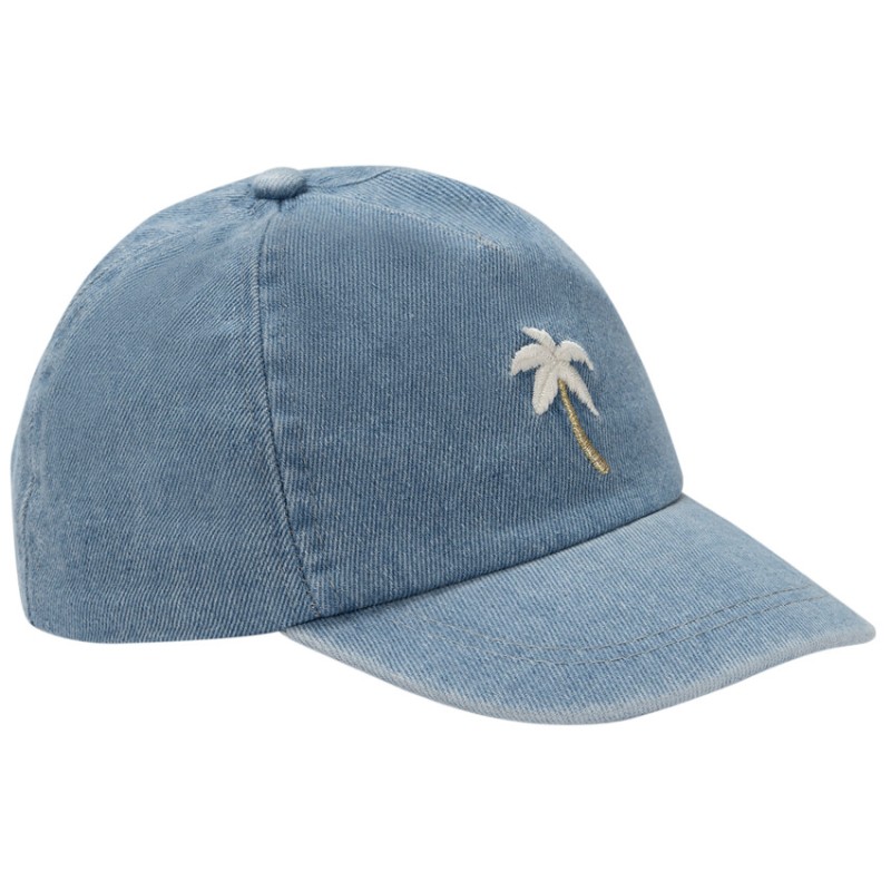 Casquette en denim à palmier brodé pour fille
