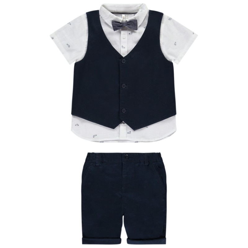 Ensemble 3 pièces avec nœud papillon pour bébé garçon
