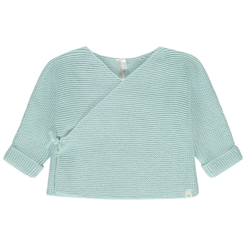 Gilet cache effet cœur uni en tricot pour bébé