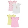 Lot de 4 t-shirts manches volantées fantaisies pour bébé fil