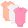 Lot de 3 bodies manches courtes unis pour bébé fille