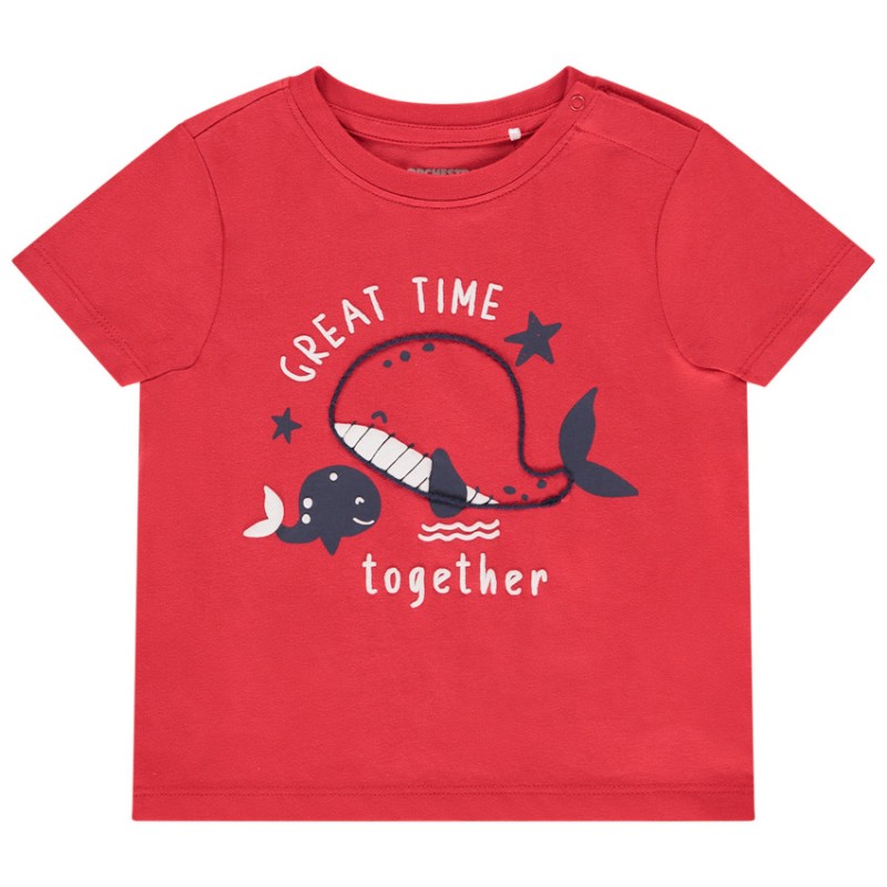 T-shirt manches courtes uni print baleine pour bébé garçon