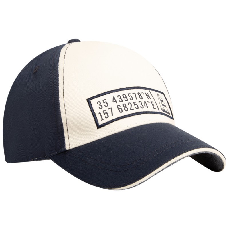 Casquette bicolore patch coordonnées GPS garçon