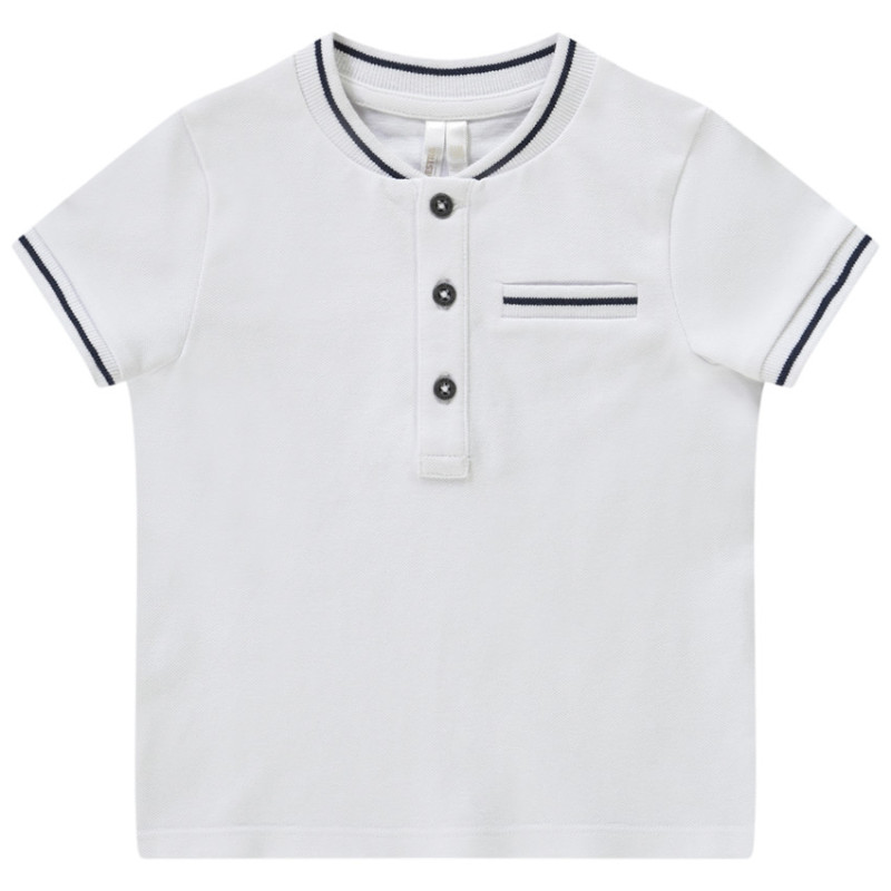 Polo manches courtes uni à col teddy pour bébé garçon