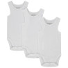 Lot de 3 bodies uni en maille côte pour bébé garçon