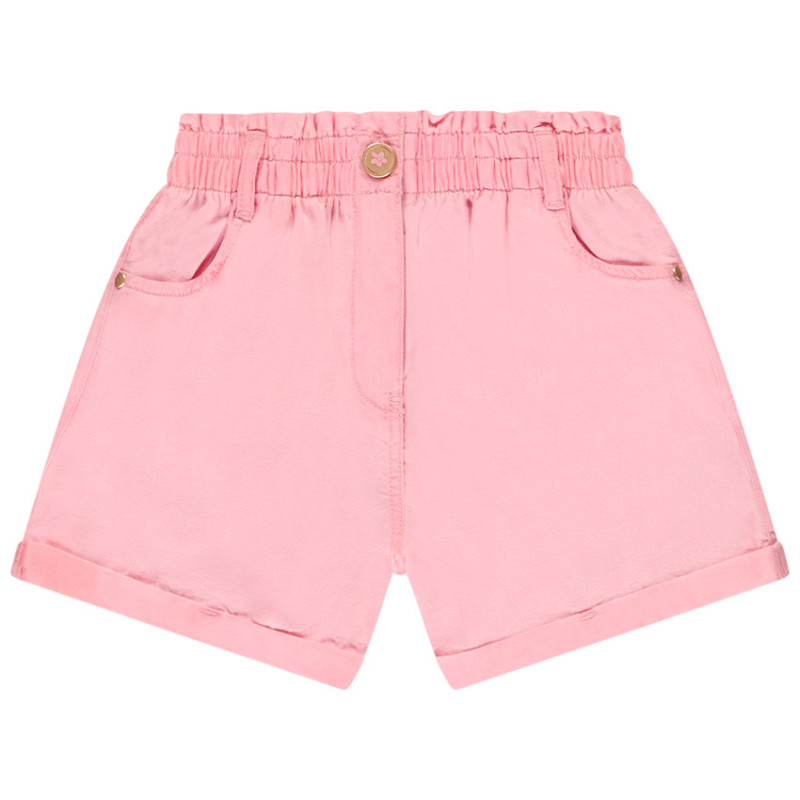 Short uni à taille mockée fille