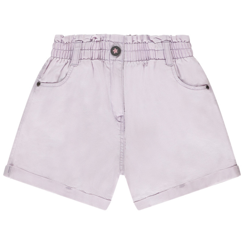 Short uni à taille mockée fille