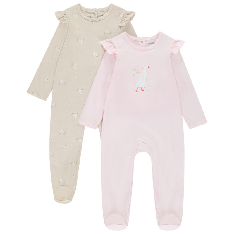 Lot de 2 dors-bien motifs oies pour bébé fille avec ouvertur