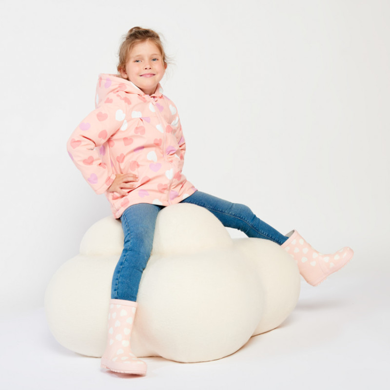 Parka gomme à couleur changeante imprimé cœurs fille