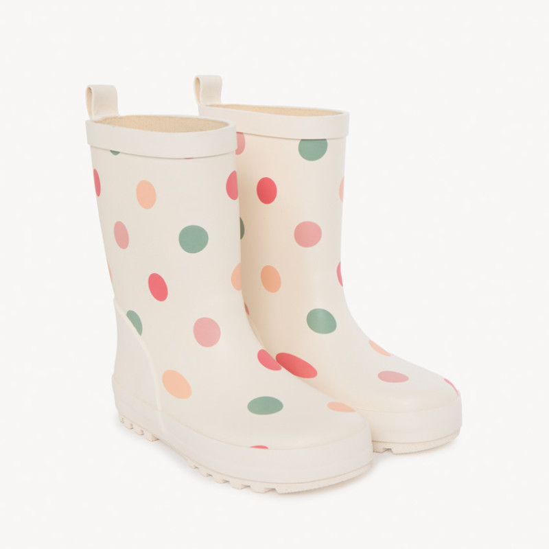 Bottes de pluie imprimé pois fille