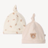 Lot de 2 bonnets de naissance oursons pour bébé