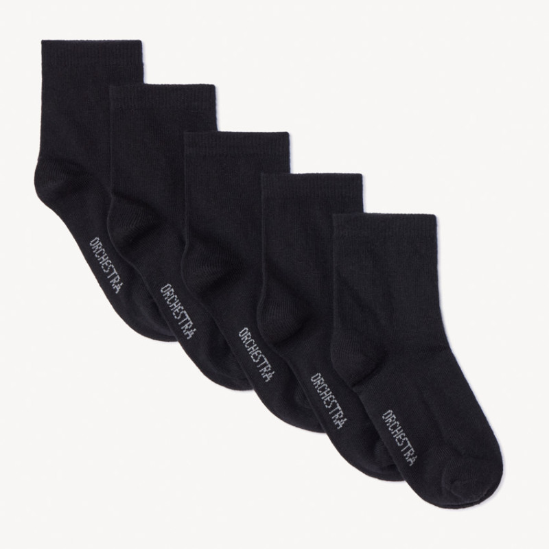 Lot de 5 paires de chaussettes unies garçon