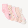 Lot de 5 paires de chaussettes animaux fille
