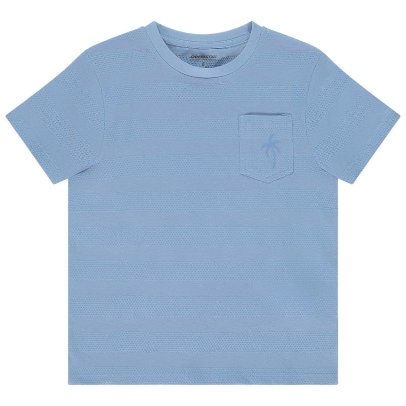 T-shirt manches courtes uni effet bandes texturées garçon