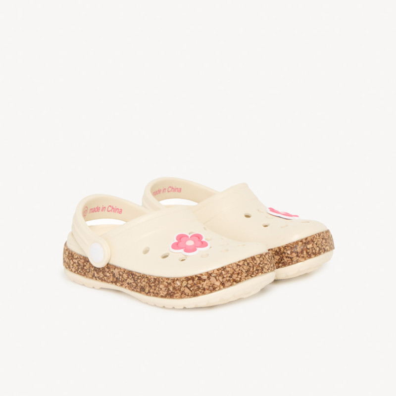 Sabots avec badge fleur et lanière pour bébé fille