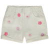 Short denim avec broderies marguerites fille