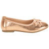 Ballerines rose gold à nœud effet métallisé fille