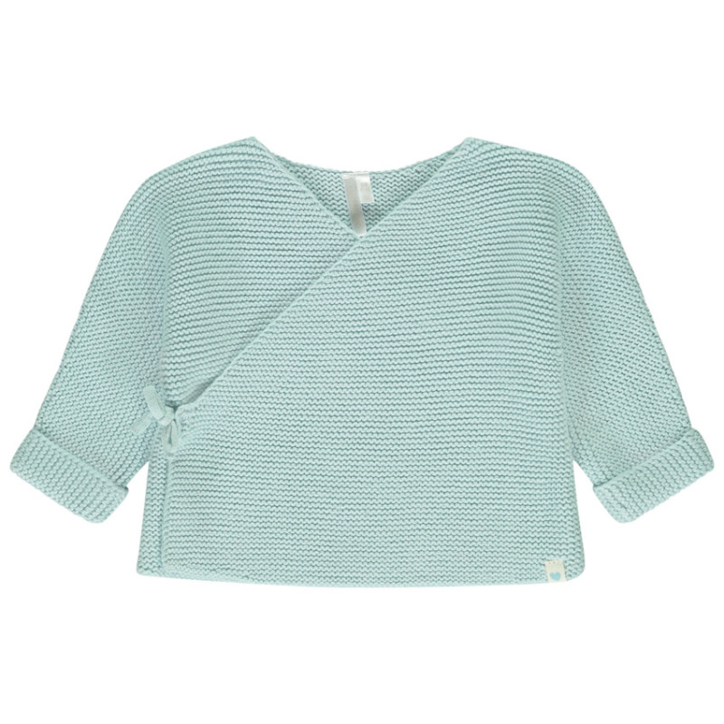 Gilet cache effet cœur uni en tricot pour bébé