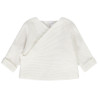 Gilet en tricot point mousse effet cache-coeur pour bébé fil
