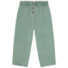 Pantalon en toile avec boutons fleurs pour bébé fille