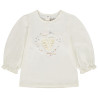 T-shirt manches longues bouffantes et print 3D pour bébé fil