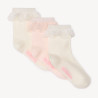 Lot de 3 paires de chaussettes à broderie anglaise pour bébé