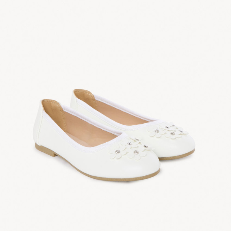 Ballerines à fleurs 3D et strass fille