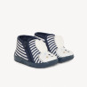 Chaussons forme bottillons rayés patch lapin pour bébé