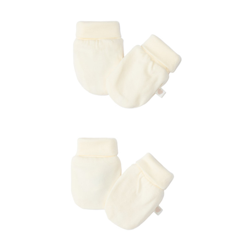 Lot de 2 paires de moufles de naissance unies pour bébé