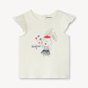 T-shirt manches courtes volantées print lapin pour bébé fill