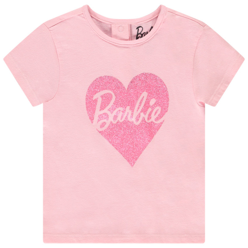 T-shirt manches courtes print Barbie pailleté pour bébé fill