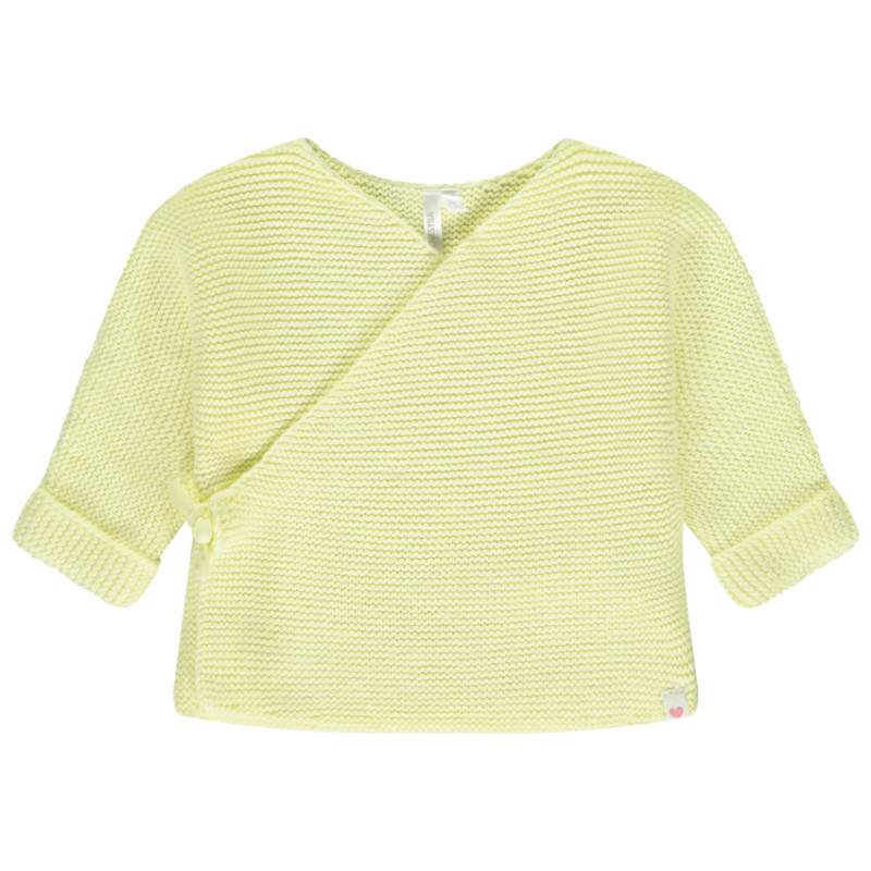 Gilet effet cache-cœur uni en tricot pour bébé fille