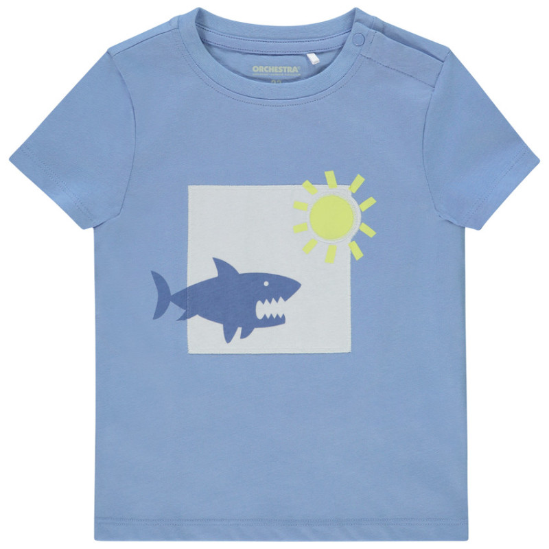 T-shirt manches courtes fantaisie print requin pour bébé gar