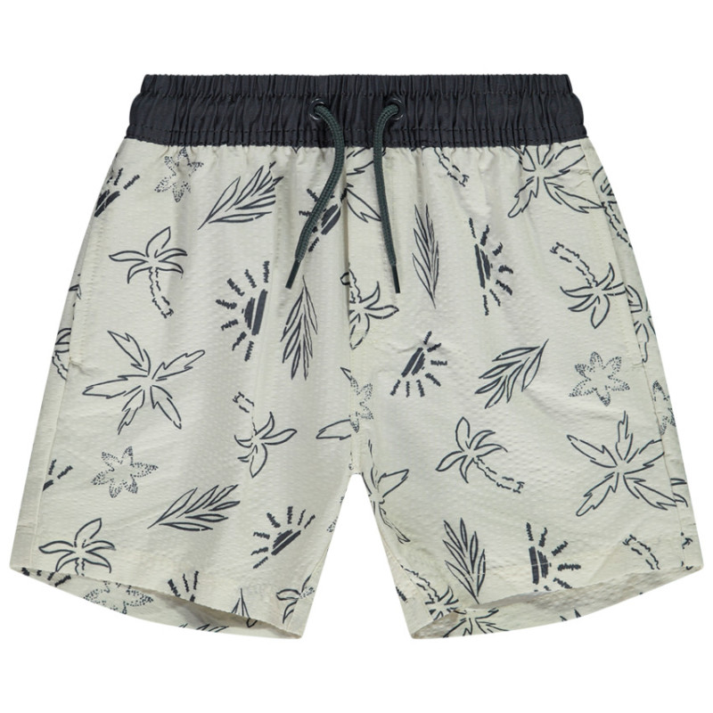 Short de bain en seersucker imprimé fantaisie pour garçon