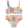 Maillot de bain 2 pièces volantées avec imprimée tropical fi