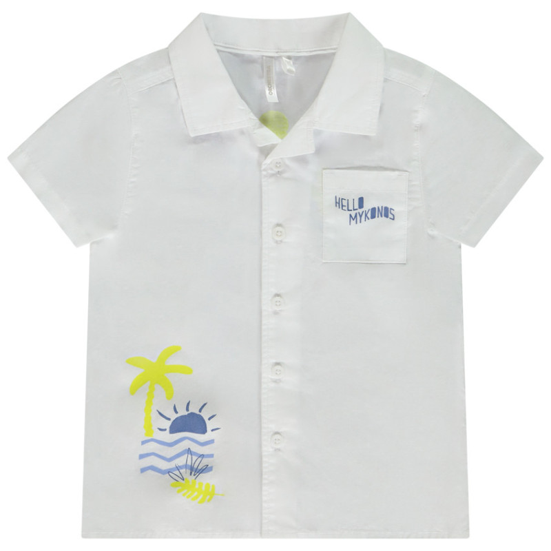 Chemise manches courtes loose prints Mykonos pour bébé garço