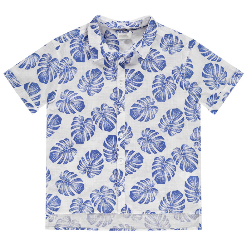 Chemise manches courtes imprimé feuilles garçon