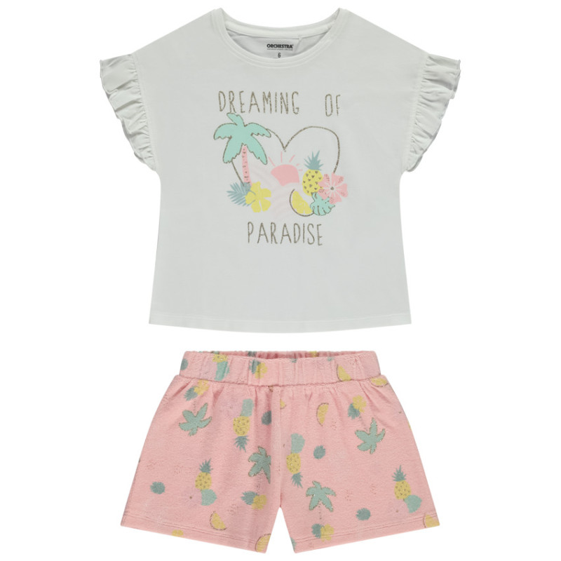 Ensemble 2 pièces t-shirt à manches courtes + short fantaisi