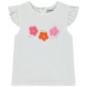 T-shirt manches courtes patchs fleurs en bouclettes pour béb