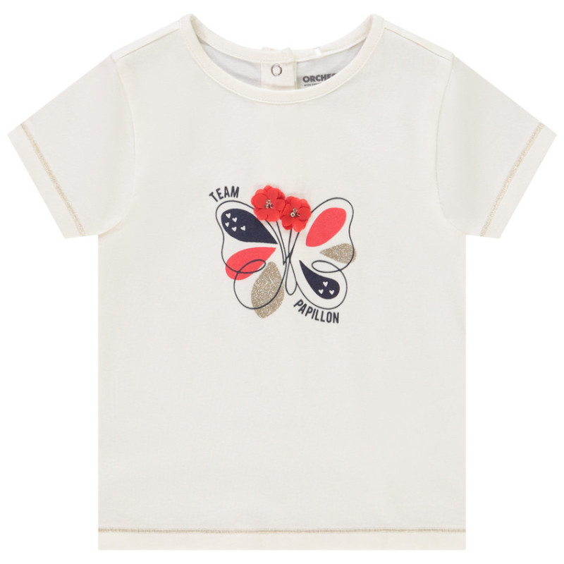 T-shirt manches courtes print papillon pour bébé fille