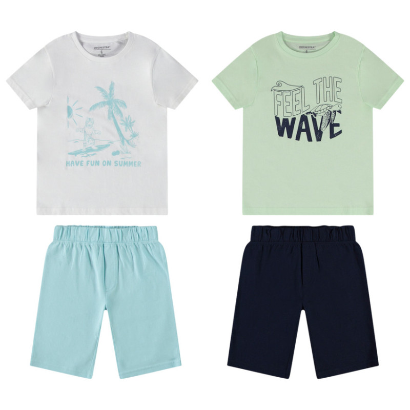 Lot de 2 pyjamas courts prints fantaisie garçon